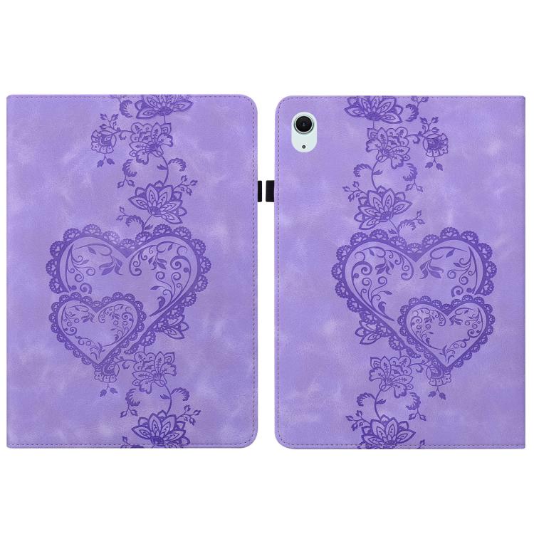 For iPad Air 11 2025 / 2024 Love Hearts Embossed Leather Smart Tablet Case(Purple) - iPad Air 11 2025 / 2024 Cases by buy2fix | Online Shopping UK | buy2fix