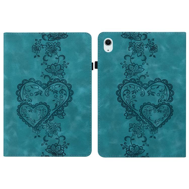 For iPad Air 11 2025 / 2024 Love Hearts Embossed Leather Smart Tablet Case(Green) - iPad Air 11 2025 / 2024 Cases by buy2fix | Online Shopping UK | buy2fix