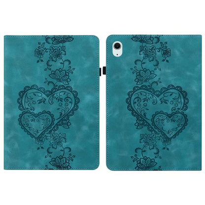 For iPad Air 11 2025 / 2024 Love Hearts Embossed Leather Smart Tablet Case(Green) - iPad Air 11 2025 / 2024 Cases by buy2fix | Online Shopping UK | buy2fix