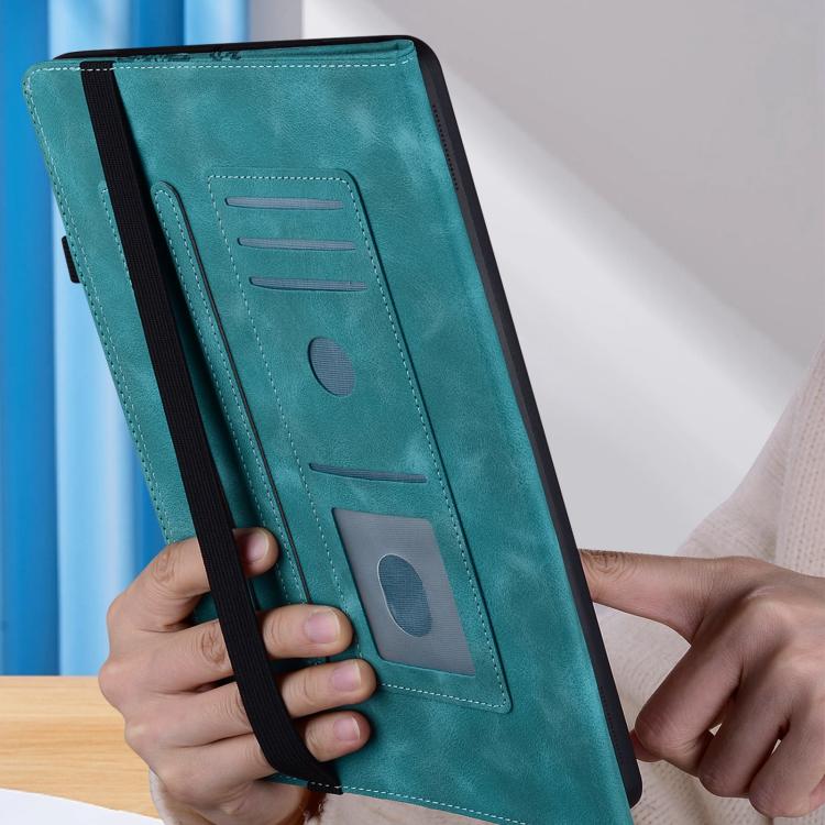 For iPad Air 11 2025 / 2024 Love Hearts Embossed Leather Smart Tablet Case(Green) - iPad Air 11 2025 / 2024 Cases by buy2fix | Online Shopping UK | buy2fix