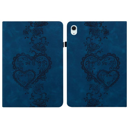 For iPad Air 11 2025 / 2024 Love Hearts Embossed Leather Smart Tablet Case(Dark Blue) - iPad Air 11 2025 / 2024 Cases by buy2fix | Online Shopping UK | buy2fix