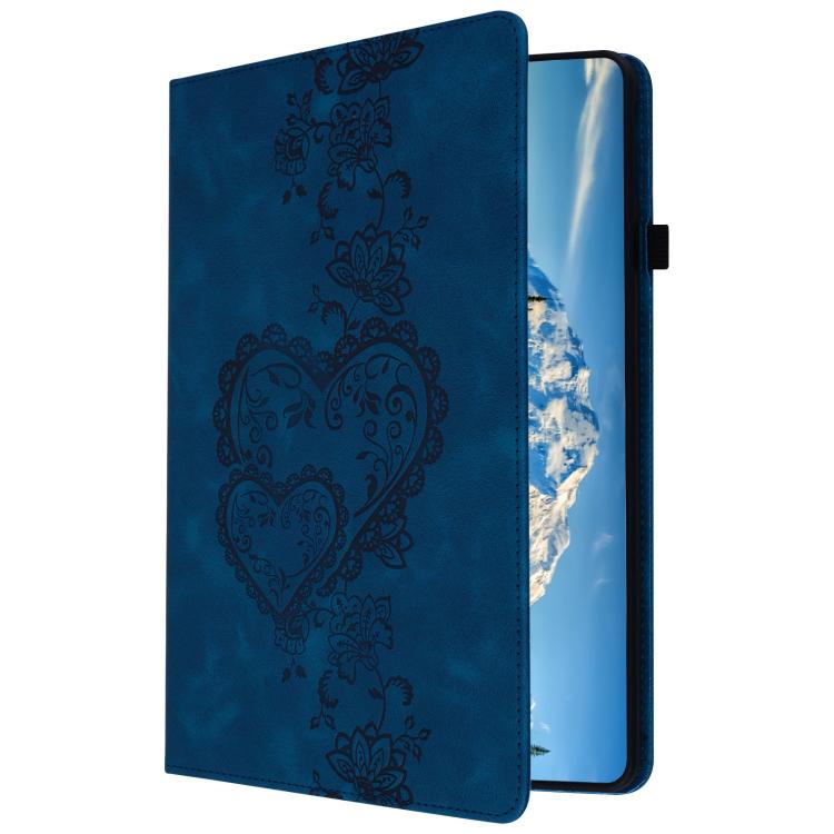 For iPad Air 11 2025 / 2024 Love Hearts Embossed Leather Smart Tablet Case(Dark Blue) - iPad Air 11 2025 / 2024 Cases by buy2fix | Online Shopping UK | buy2fix