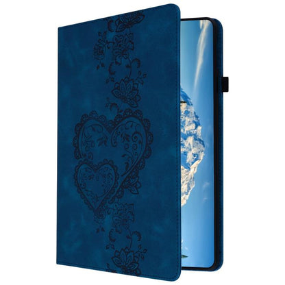 For iPad Air 11 2025 / 2024 Love Hearts Embossed Leather Smart Tablet Case(Dark Blue) - iPad Air 11 2025 / 2024 Cases by buy2fix | Online Shopping UK | buy2fix