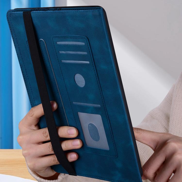 For iPad Air 11 2025 / 2024 Love Hearts Embossed Leather Smart Tablet Case(Dark Blue) - iPad Air 11 2025 / 2024 Cases by buy2fix | Online Shopping UK | buy2fix