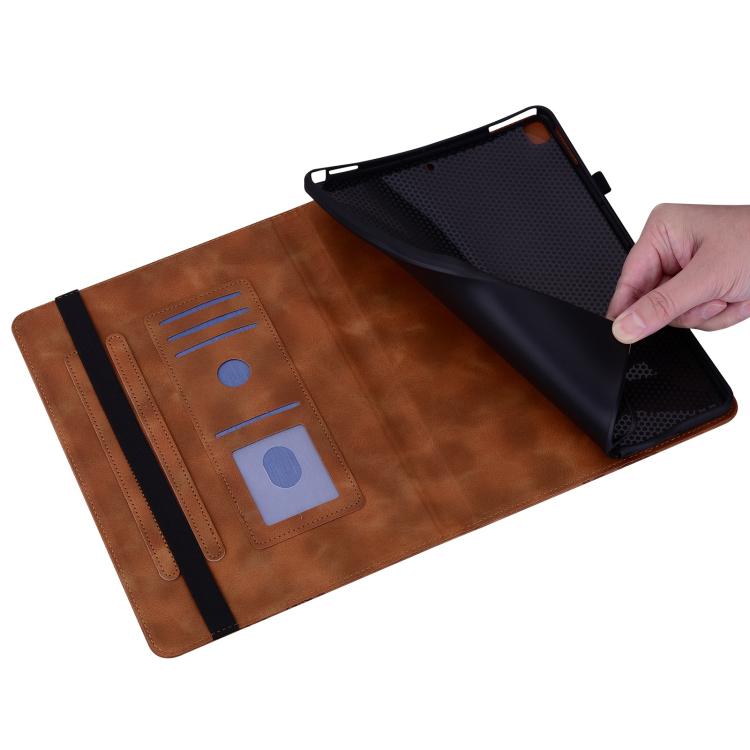 For iPad Air 13 2025 / 2024 / Pro 12.9 Love Hearts Embossed Leather Smart Tablet Case(Brown) - iPad Air 13 2025 / 2024 Cases by buy2fix | Online Shopping UK | buy2fix