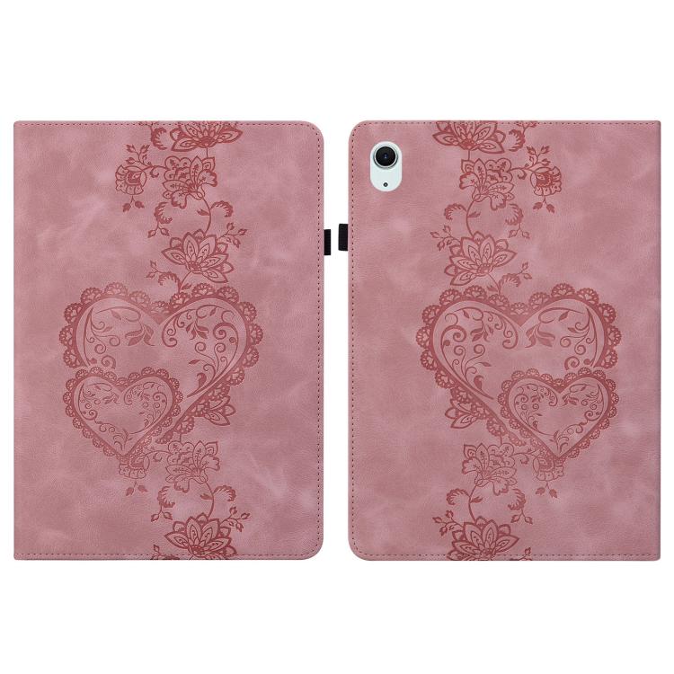For iPad Air 13 2025 / 2024 / Pro 12.9 Love Hearts Embossed Leather Smart Tablet Case(Pink) - iPad Air 13 2025 / 2024 Cases by buy2fix | Online Shopping UK | buy2fix