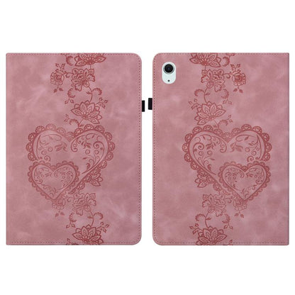 For iPad Air 13 2025 / 2024 / Pro 12.9 Love Hearts Embossed Leather Smart Tablet Case(Pink) - iPad Air 13 2025 / 2024 Cases by buy2fix | Online Shopping UK | buy2fix