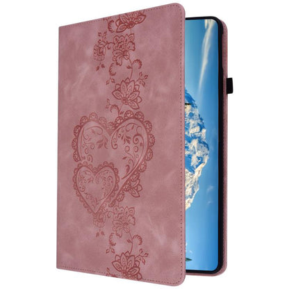 For iPad Air 13 2025 / 2024 / Pro 12.9 Love Hearts Embossed Leather Smart Tablet Case(Pink) - iPad Air 13 2025 / 2024 Cases by buy2fix | Online Shopping UK | buy2fix