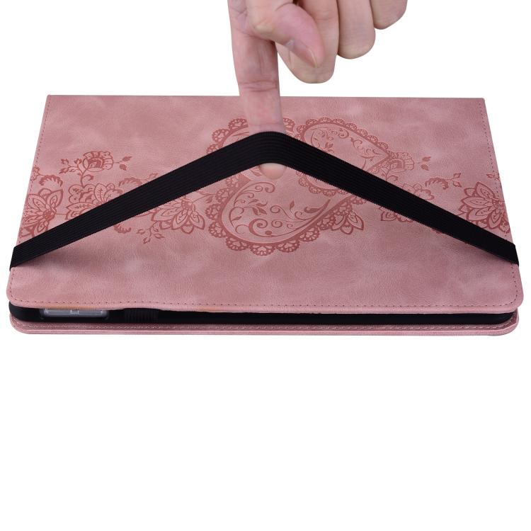 For iPad Air 13 2025 / 2024 / Pro 12.9 Love Hearts Embossed Leather Smart Tablet Case(Pink) - iPad Air 13 2025 / 2024 Cases by buy2fix | Online Shopping UK | buy2fix