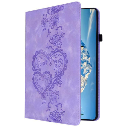 For iPad Pro 11 2024 Love Hearts Embossed Leather Smart Tablet Case(Purple) - iPad Pro 11 2024 Cases by buy2fix | Online Shopping UK | buy2fix