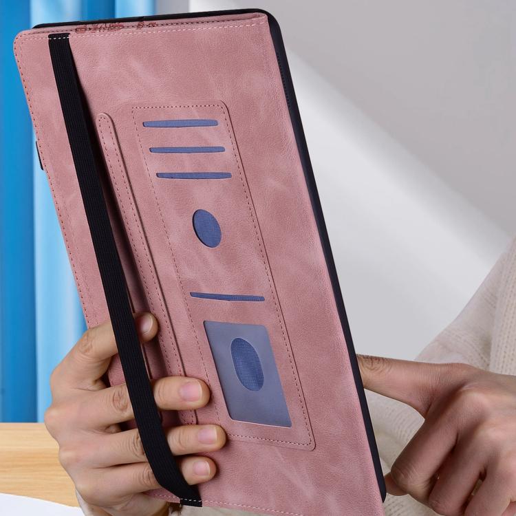 For iPad Pro 11 2024 Love Hearts Embossed Leather Smart Tablet Case(Pink) - iPad Pro 11 2024 Cases by buy2fix | Online Shopping UK | buy2fix