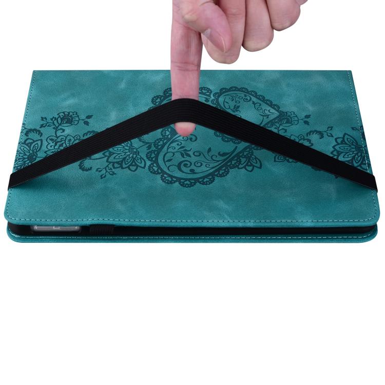 For iPad Pro 11 2024 Love Hearts Embossed Leather Smart Tablet Case(Green) - iPad Pro 11 2024 Cases by buy2fix | Online Shopping UK | buy2fix