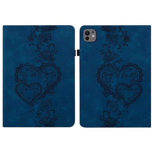 For iPad Pro 11 2024 Love Hearts Embossed Leather Smart Tablet Case(Dark Blue) - iPad Pro 11 2024 Cases by buy2fix | Online Shopping UK | buy2fix