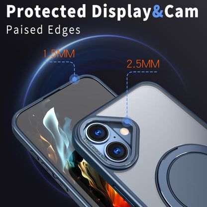 For iPhone 16 Plus 360-degree Rotating MagSafe Magnetic Holder Phone Case(Blue) - iPhone 16 Plus Cases by buy2fix | Online Shopping UK | buy2fix