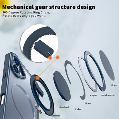 For iPhone 16 Plus 360-degree Rotating MagSafe Magnetic Holder Phone Case(Blue) - iPhone 16 Plus Cases by buy2fix | Online Shopping UK | buy2fix