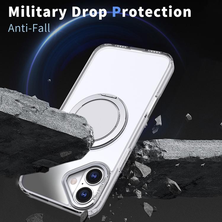 For iPhone 16 Plus 360-degree Rotating MagSafe Magnetic Holder Phone Case(Transparent) - iPhone 16 Plus Cases by buy2fix | Online Shopping UK | buy2fix