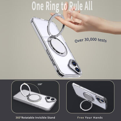 For iPhone 16 Plus 360-degree Rotating MagSafe Magnetic Holder Phone Case(Transparent) - iPhone 16 Plus Cases by buy2fix | Online Shopping UK | buy2fix