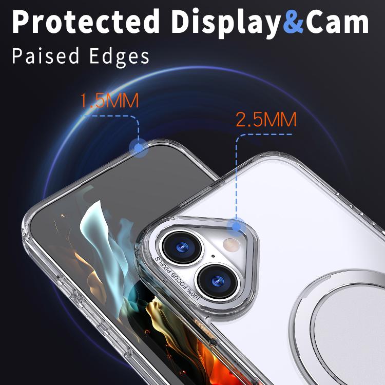 For iPhone 16 Plus 360-degree Rotating MagSafe Magnetic Holder Phone Case(Transparent) - iPhone 16 Plus Cases by buy2fix | Online Shopping UK | buy2fix