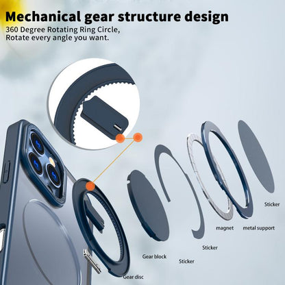For iPhone 16 Pro 360-degree Rotating MagSafe Magnetic Holder Phone Case(Blue) - iPhone 16 Pro Cases by buy2fix | Online Shopping UK | buy2fix