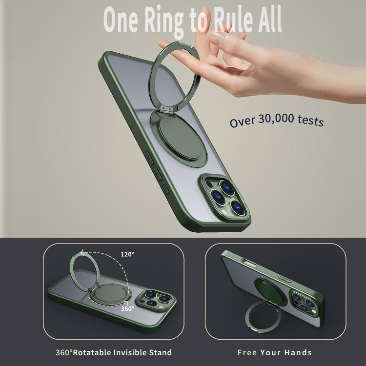 For iPhone 16 Pro 360-degree Rotating MagSafe Magnetic Holder Phone Case(Green) - iPhone 16 Pro Cases by buy2fix | Online Shopping UK | buy2fix