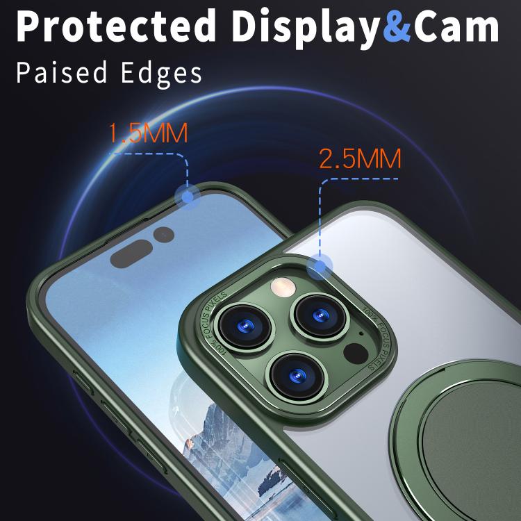 For iPhone 16 Pro 360-degree Rotating MagSafe Magnetic Holder Phone Case(Green) - iPhone 16 Pro Cases by buy2fix | Online Shopping UK | buy2fix