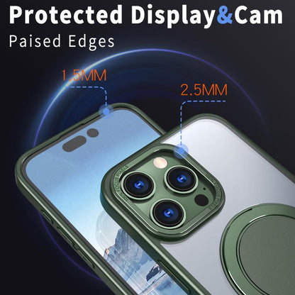 For iPhone 16 Pro 360-degree Rotating MagSafe Magnetic Holder Phone Case(Green) - iPhone 16 Pro Cases by buy2fix | Online Shopping UK | buy2fix