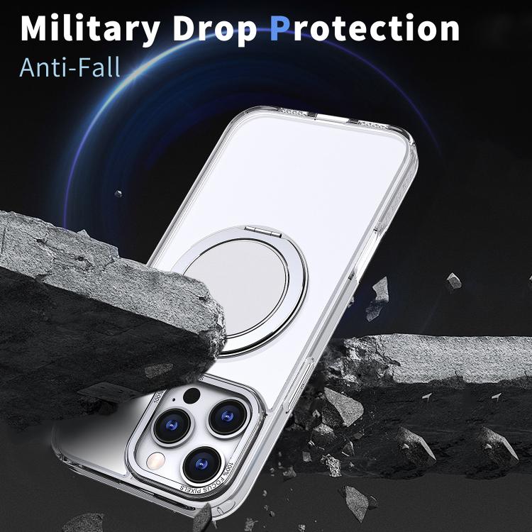 For iPhone 16 Pro 360-degree Rotating MagSafe Magnetic Holder Phone Case(Transparent) - iPhone 16 Pro Cases by buy2fix | Online Shopping UK | buy2fix