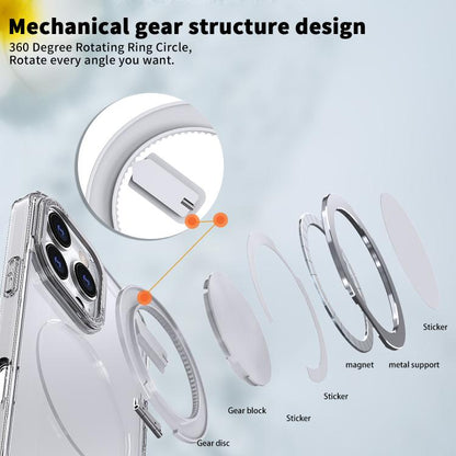 For iPhone 16 Pro 360-degree Rotating MagSafe Magnetic Holder Phone Case(Transparent) - iPhone 16 Pro Cases by buy2fix | Online Shopping UK | buy2fix