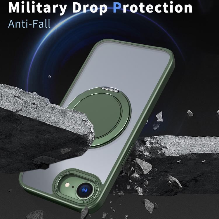 For iPhone 16e 360-degree Rotating MagSafe Magnetic Holder Phone Case(Green) - iPhone 16e Cases by buy2fix | Online Shopping UK | buy2fix