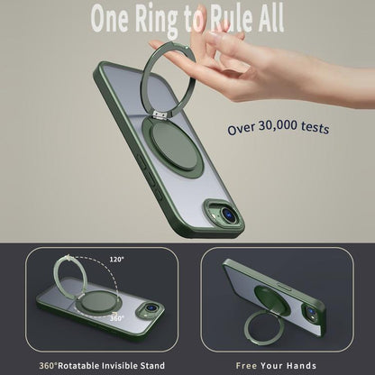 For iPhone 16e 360-degree Rotating MagSafe Magnetic Holder Phone Case(Green) - iPhone 16e Cases by buy2fix | Online Shopping UK | buy2fix