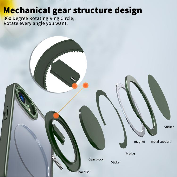 For iPhone 16e 360-degree Rotating MagSafe Magnetic Holder Phone Case(Green) - iPhone 16e Cases by buy2fix | Online Shopping UK | buy2fix