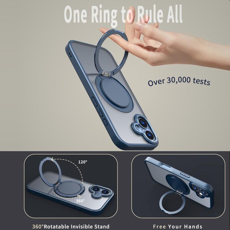 For iPhone 17 360-degree Rotating MagSafe Magnetic Holder Phone Case(Blue) - iPhone 17 Cases by buy2fix | Online Shopping UK | buy2fix