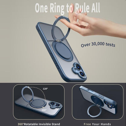 For iPhone 17 360-degree Rotating MagSafe Magnetic Holder Phone Case(Blue) - iPhone 17 Cases by buy2fix | Online Shopping UK | buy2fix