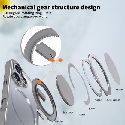 For iPhone 17 360-degree Rotating MagSafe Magnetic Holder Phone Case(Titanium Grey) - iPhone 17 Cases by buy2fix | Online Shopping UK | buy2fix