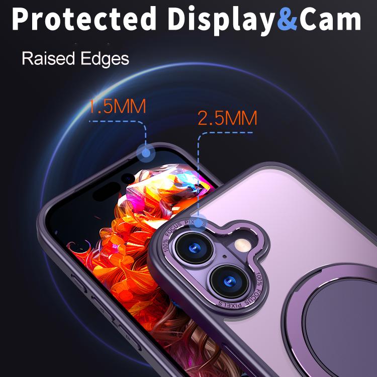 For iPhone 17 360-degree Rotating MagSafe Magnetic Holder Phone Case(Purple) - iPhone 17 Cases by buy2fix | Online Shopping UK | buy2fix