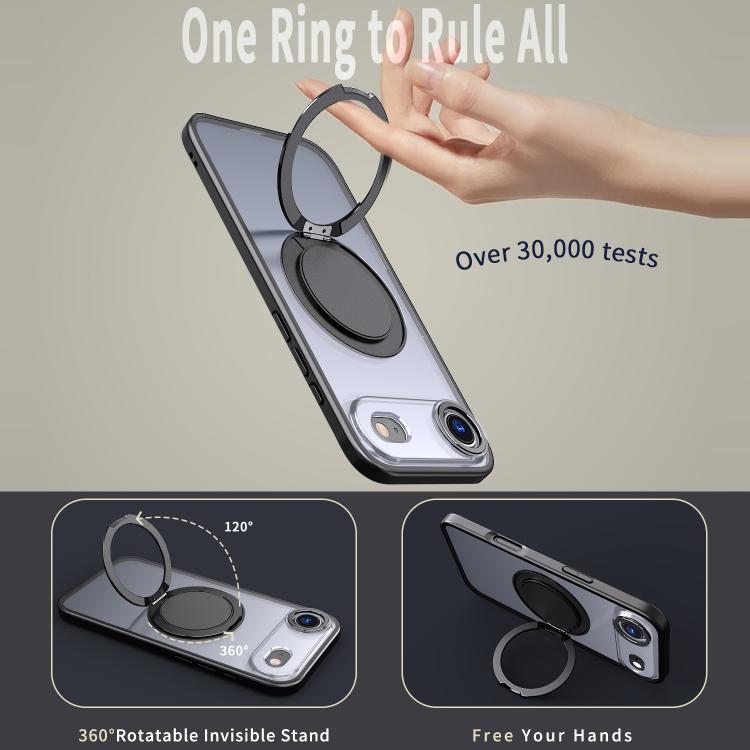 For iPhone Air 360-degree Rotating MagSafe Magnetic Holder Phone Case(Black) - iPhone Air Cases by buy2fix | Online Shopping UK | buy2fix