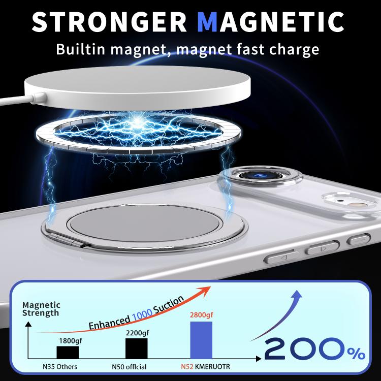 For iPhone Air 360-degree Rotating MagSafe Magnetic Holder Phone Case(Titanium Grey) - iPhone Air Cases by buy2fix | Online Shopping UK | buy2fix