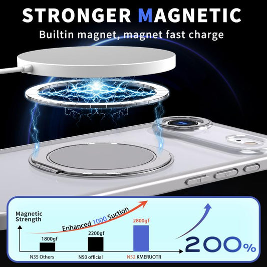 For iPhone Air 360-degree Rotating MagSafe Magnetic Holder Phone Case(Titanium Grey) - iPhone Air Cases by buy2fix | Online Shopping UK | buy2fix