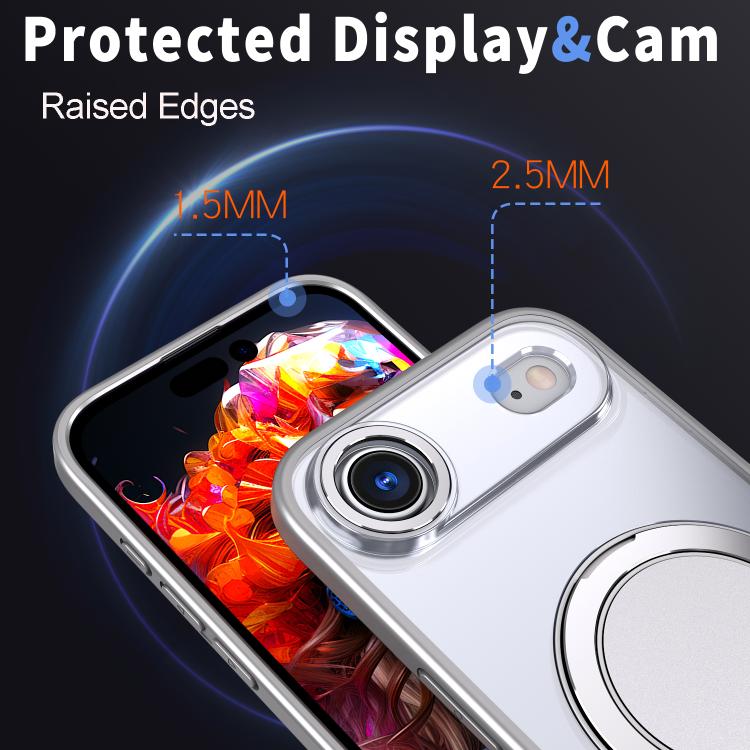 For iPhone Air 360-degree Rotating MagSafe Magnetic Holder Phone Case(Titanium Grey) - iPhone Air Cases by buy2fix | Online Shopping UK | buy2fix