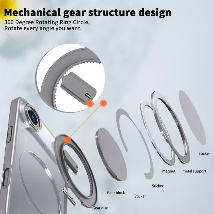 For iPhone Air 360-degree Rotating MagSafe Magnetic Holder Phone Case(Titanium Grey) - iPhone Air Cases by buy2fix | Online Shopping UK | buy2fix