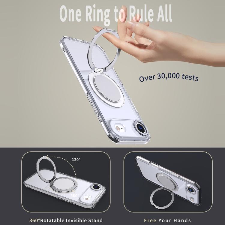 For iPhone Air 360-degree Rotating MagSafe Magnetic Holder Phone Case(Transparent) - iPhone Air Cases by buy2fix | Online Shopping UK | buy2fix