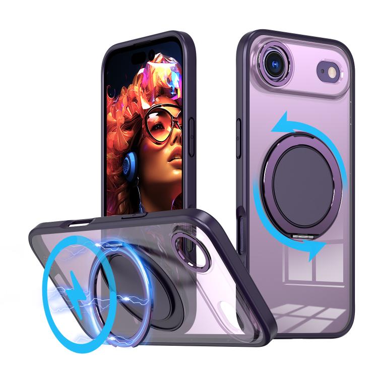 For iPhone Air 360-degree Rotating MagSafe Magnetic Holder Phone Case(Purple) - iPhone Air Cases by buy2fix | Online Shopping UK | buy2fix