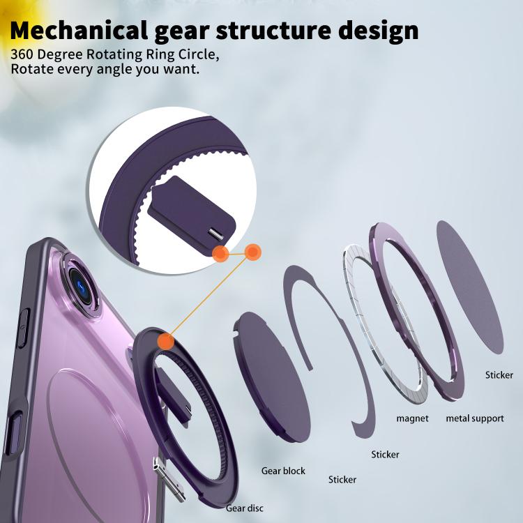 For iPhone Air 360-degree Rotating MagSafe Magnetic Holder Phone Case(Purple) - iPhone Air Cases by buy2fix | Online Shopping UK | buy2fix