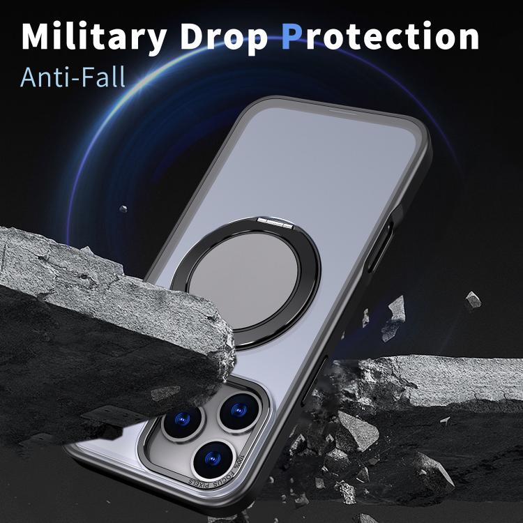 For iPhone 17 Pro 360-degree Rotating MagSafe Magnetic Holder Phone Case(Black) - iPhone 17 Pro Cases by buy2fix | Online Shopping UK | buy2fix