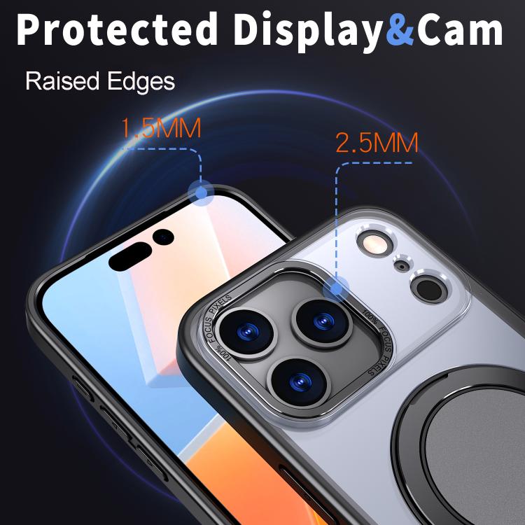 For iPhone 17 Pro 360-degree Rotating MagSafe Magnetic Holder Phone Case(Black) - iPhone 17 Pro Cases by buy2fix | Online Shopping UK | buy2fix