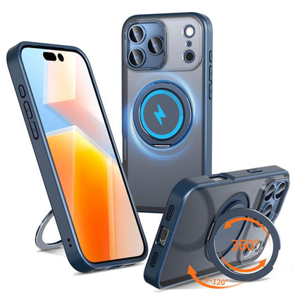 For iPhone 17 Pro 360-degree Rotating MagSafe Magnetic Holder Phone Case(Blue) - iPhone 17 Pro Cases by buy2fix | Online Shopping UK | buy2fix