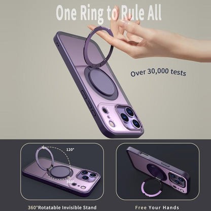 For iPhone 17 Pro 360-degree Rotating MagSafe Magnetic Holder Phone Case(Purple) - iPhone 17 Pro Cases by buy2fix | Online Shopping UK | buy2fix