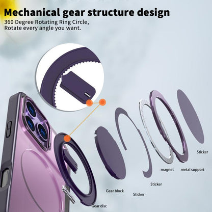 For iPhone 17 Pro 360-degree Rotating MagSafe Magnetic Holder Phone Case(Purple) - iPhone 17 Pro Cases by buy2fix | Online Shopping UK | buy2fix