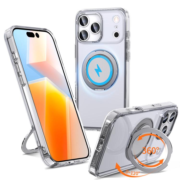 For iPhone 17 Pro Max 360-degree Rotating MagSafe Magnetic Holder Phone Case(Transparent) - iPhone 17 Pro Max Cases by buy2fix | Online Shopping UK | buy2fix