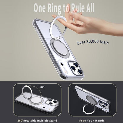 For iPhone 17 Pro Max 360-degree Rotating MagSafe Magnetic Holder Phone Case(Transparent) - iPhone 17 Pro Max Cases by buy2fix | Online Shopping UK | buy2fix